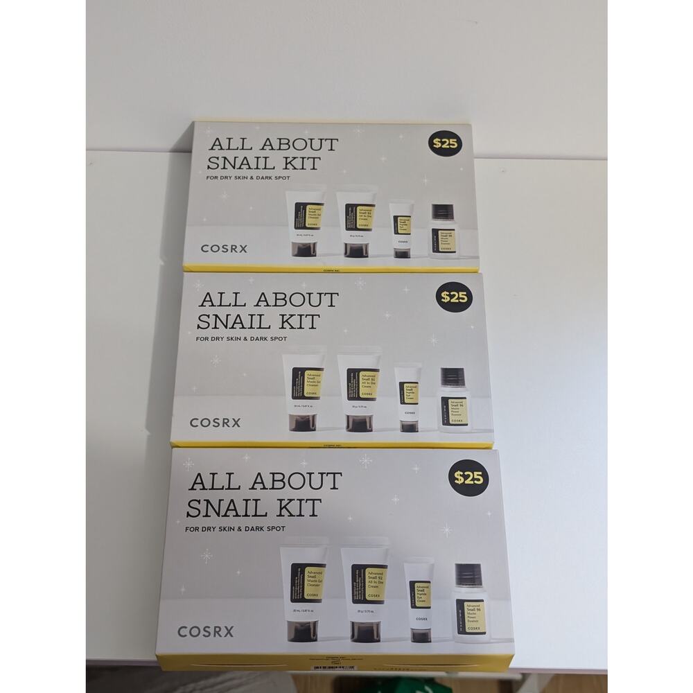 TRIPLE All About Snail Kit by Cosrx for Dry Skin and Dark Spots -3 NWT BOXES
